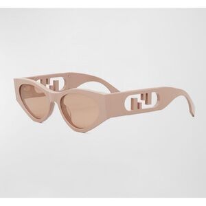 NEW Fendi O'Lock Monochrome Acetate Cat-Eye Sunglasses